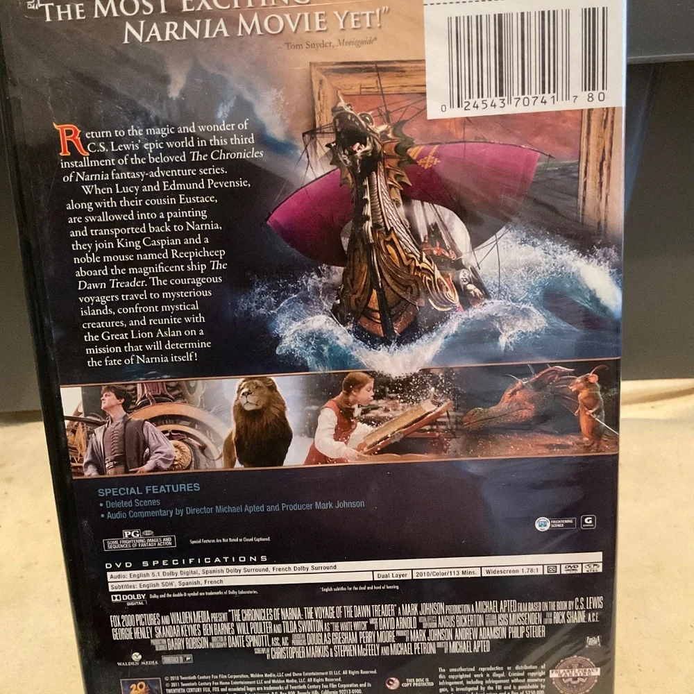 DVD - Narnia The Voyage of the Dawn Treader. NEW V68